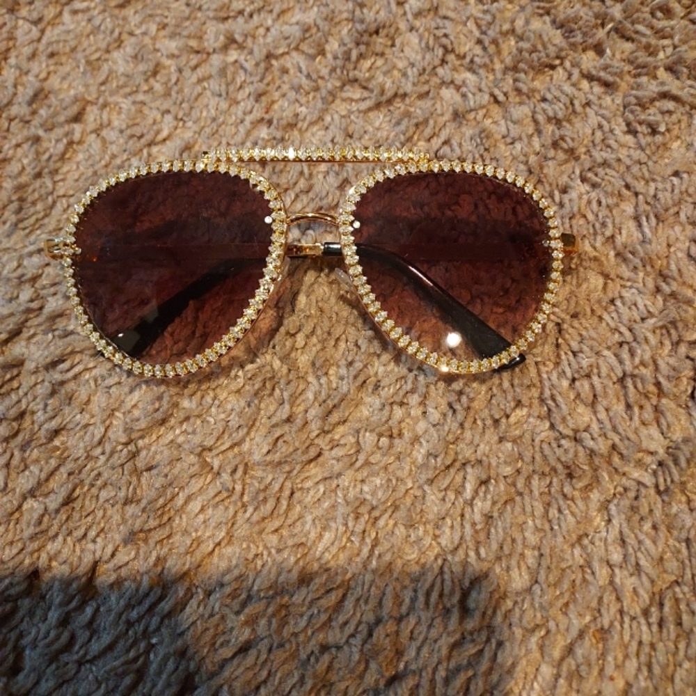Oversized crystal studded sunglasses